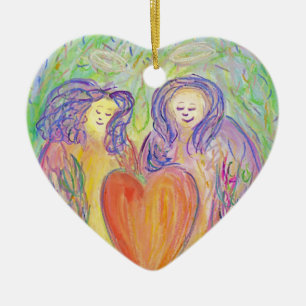 Cerâmica Ornamento de presentes no Feriado de Anjos Guardiõ