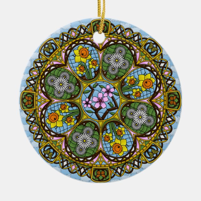 Cerâmica Ornamento de primavera Nouveau (Frente)