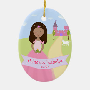Cerâmica Ornamento de Princesa Personalizado com Dois Lados