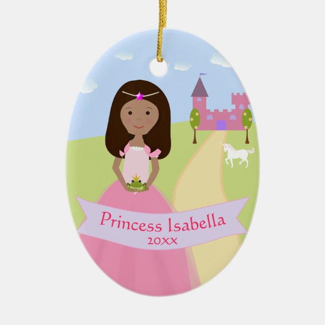 Cerâmica Ornamento de Princesa Personalizado com Dois Lados (Frente)