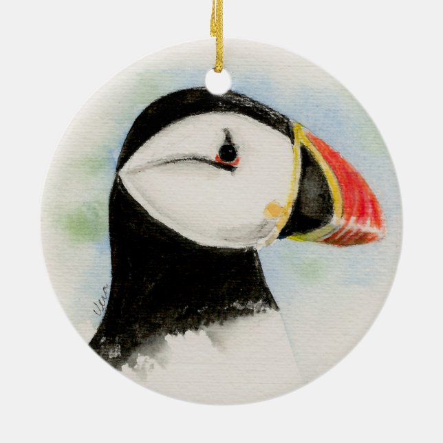 Cerâmica Ornamento de Puffin Atlântico (Traseira)