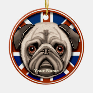 Cerâmica ornamento de Pug da Inglaterra