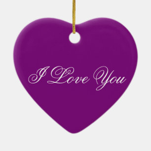 Cerâmica Ornamento de Purple Heart - eu te amo
