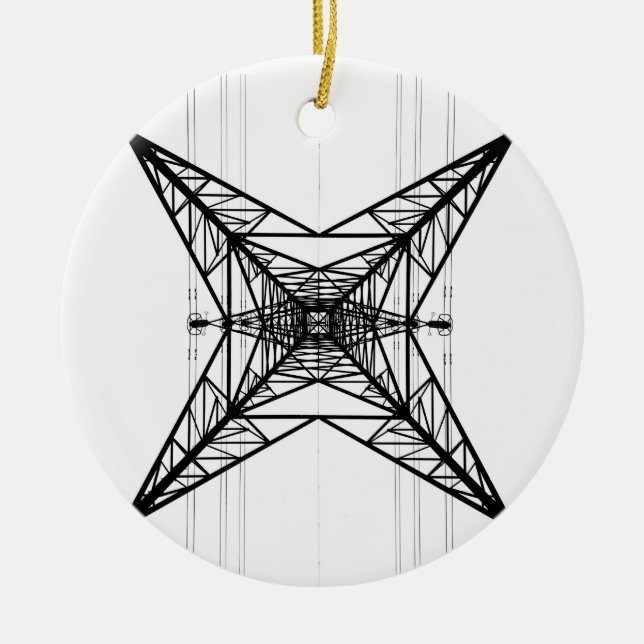 Cerâmica Ornamento de Pylons de Eletricidade (Frente)