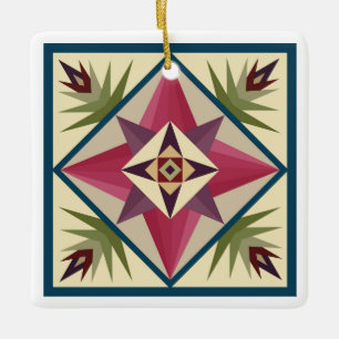 Cerâmica Ornamento de Quilt de Olho de Deus
