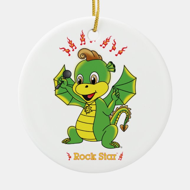 Cerâmica Ornamento de Rockstar™ do dragão (Frente)