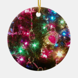 Cerâmica Ornamento de Rodadas de Mágico de Natal