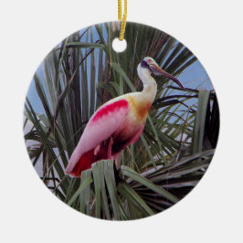 Cerâmica ornamento de Roseate Spoonbill