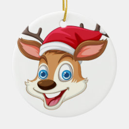 Cerâmica Ornamento de Rosto de Reindeer