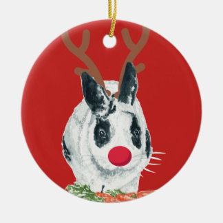 Cerâmica Ornamento de Rudolph do Natal de Marlon Bundo
