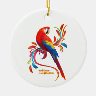 Cerâmica Ornamento de Scarlet Macaw
