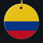 Cerâmica Ornamento de Sinalizador Colômbia<br><div class="desc">Ornamento com a bandeira nacional colombiana conhecida como Tricolor Nacional. Adorno con la bandera de Colombia.</div>