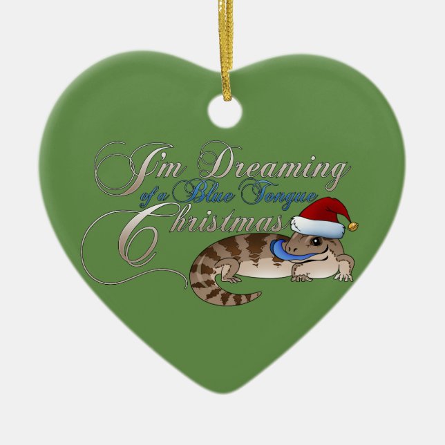 Cerâmica Ornamento de Skink da língua azul (Frente)