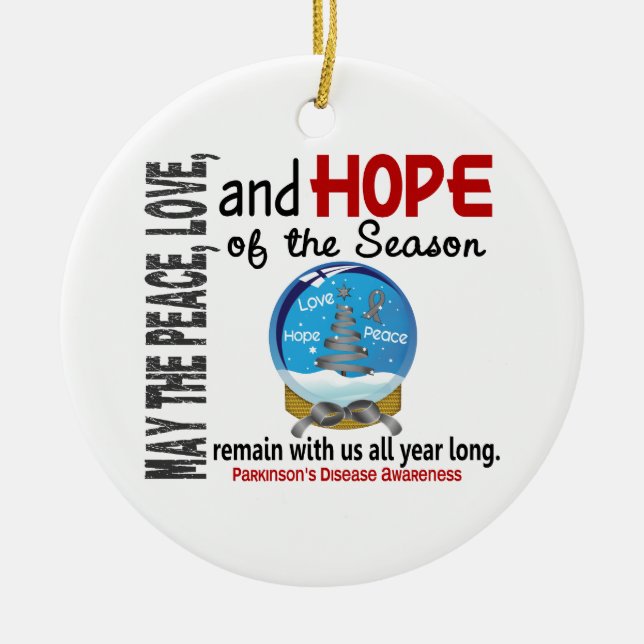 Cerâmica Ornamento de SnowGlobe do Natal 3 da doença de (Frente)