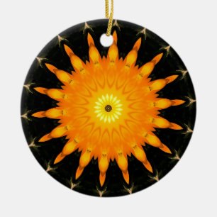 Cerâmica Ornamento de Sol Laranja