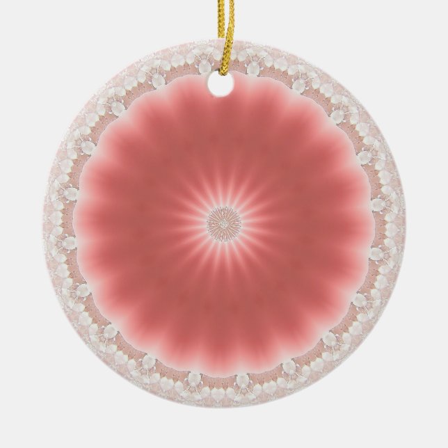 Cerâmica Ornamento de Sol Rosa (Frente)