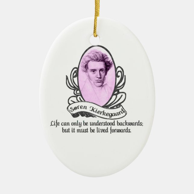 Cerâmica Ornamento de Søren Kierkegaard (Frente)
