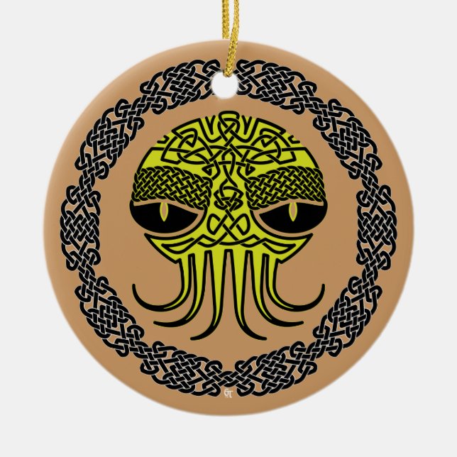 Cerâmica Ornamento de Squidmas - misterioso (Frente)