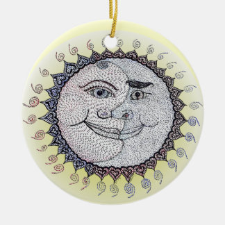 Cerâmica Ornamento de Sun/amizade da lua