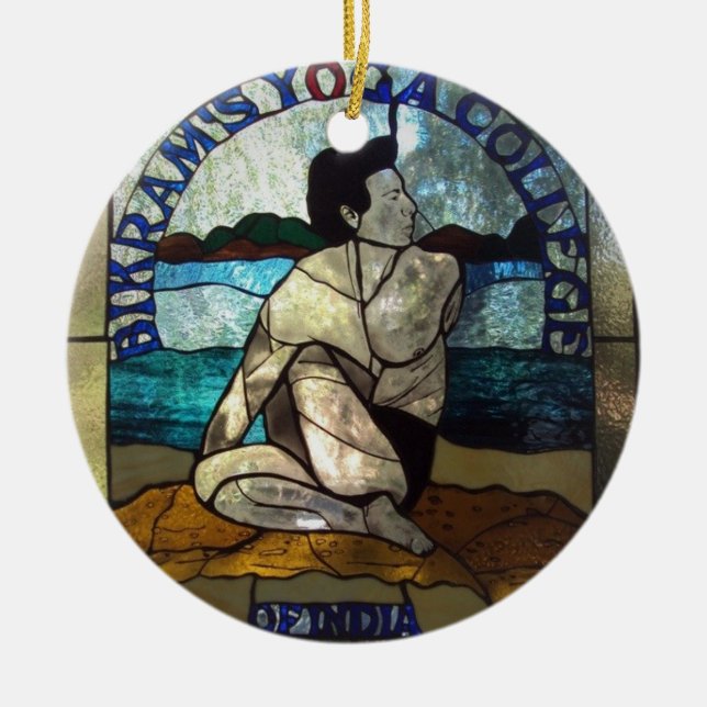 Cerâmica Ornamento de suspensão da ioga de Bikram (Frente)