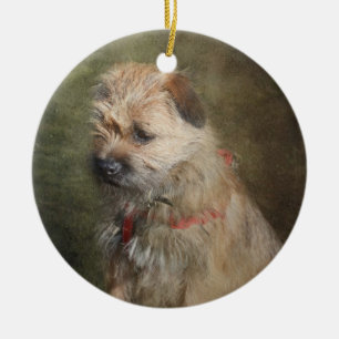 Cerâmica Ornamento de Terrier de beira
