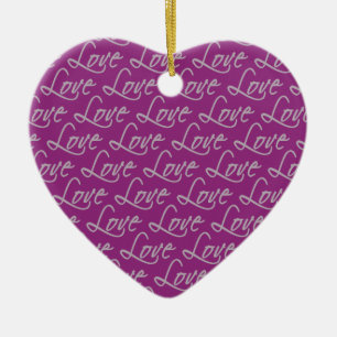 Cerâmica Ornamento de Texto de Amor, personalizar