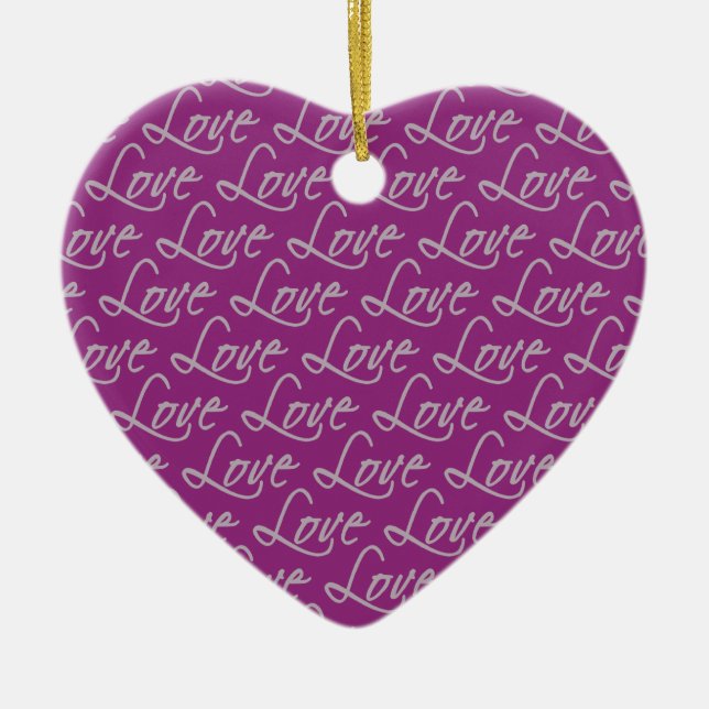 Cerâmica Ornamento de Texto de Amor, personalizar (Frente)