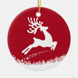 Cerâmica Ornamento de texto personalizado para a Reindeer