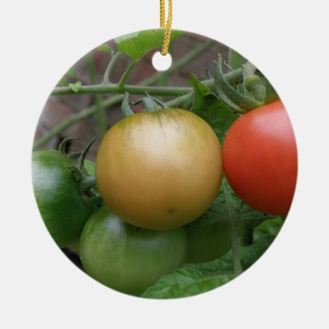 Cerâmica Ornamento de Tomates Luzes de Trânsito (Frente)