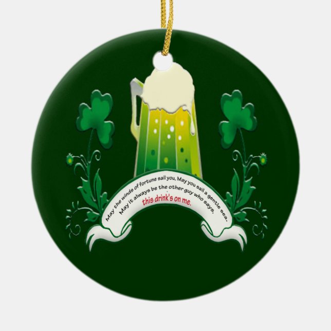 Cerâmica Ornamento de torradas irlandês (Frente)