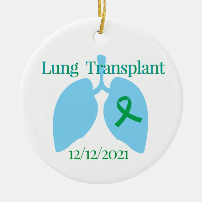 Cerâmica Ornamento de Transplante Pulmonar Personalizável (Frente)