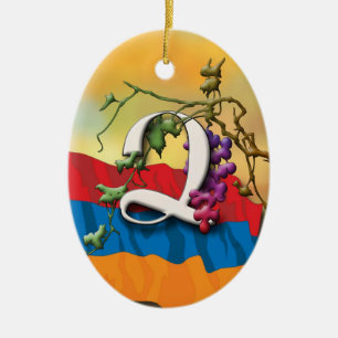 Cerâmica Ornamento de "Tsa" das iniciais do alfabeto