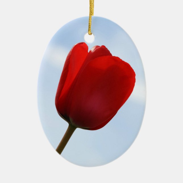 Cerâmica Ornamento de Tulipas Vermelhas (Frente)