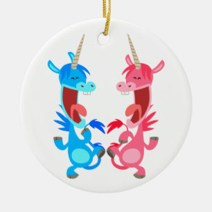 Cerâmica Ornamento de Unicórnios Dançantes de Cartoons Bo