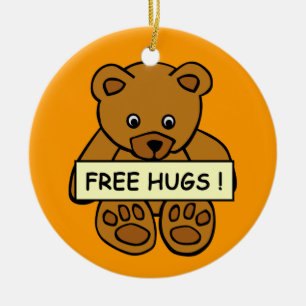 Cerâmica ornamento de Ursinho Free Hugs