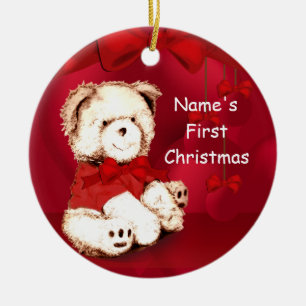 Cerâmica Ornamento de Urso de Natal de 1rua