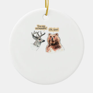 Cerâmica Ornamento de vida selvagem engraçado de urso e cer