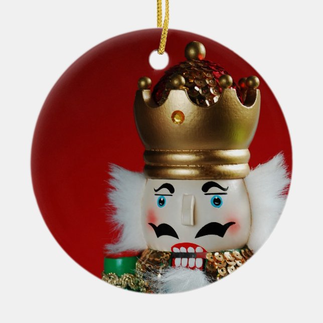 Cerâmica Ornamento de volta de quebra-nozes de Natal (Frente)