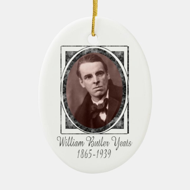Cerâmica Ornamento de William Butler Yeats (Frente)