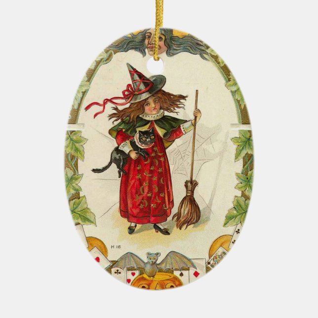 Cerâmica Ornamento de Witchy (Frente)