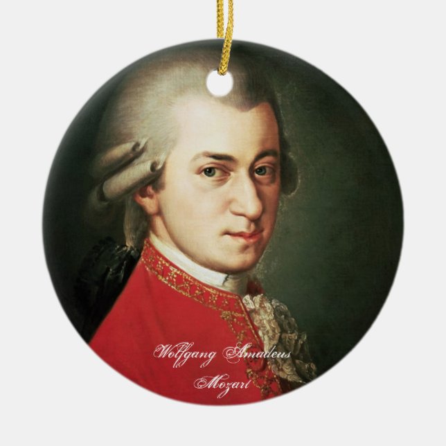 Cerâmica Ornamento de Wolfgang Amadeus Mozart (Frente)