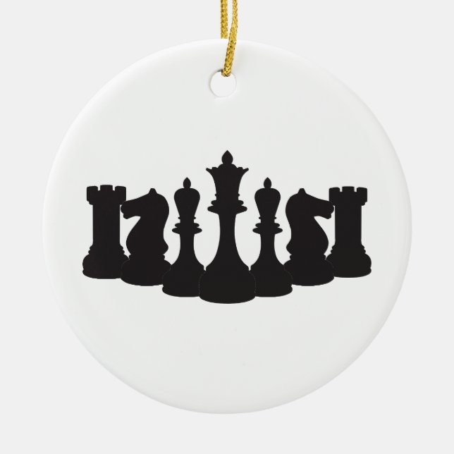 Cerâmica Ornamento de Xadrez Personalizado (Frente)