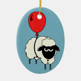 Cerâmica Ornamento de Xmas FloatingSheep