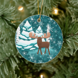 Cerâmica Ornamento do alce de Natal Seasonal Holiday