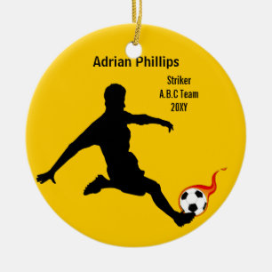 Cerâmica Ornamento do amarelo da bola de futebol