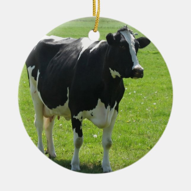 Cerâmica Ornamento do animal de fazenda da vaca (Frente)