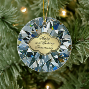 Cerâmica Ornamento do aniversário de casamento dourado