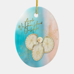 Cerâmica Ornamento do Anjo da Shell de Natal