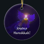 Cerâmica Ornamento do anjo de Hanukkah<br><div class="desc">Um anjo azul minúsculo,  um design original baseado nos padrões da flor azul a mais profunda da viola.</div>