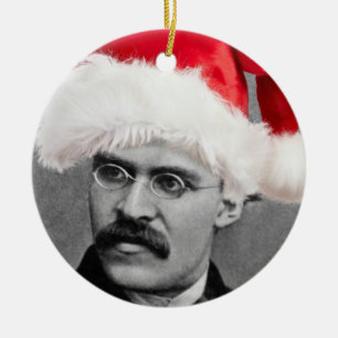 Cerâmica Ornamento do ateu de Nietzsche do papai noel